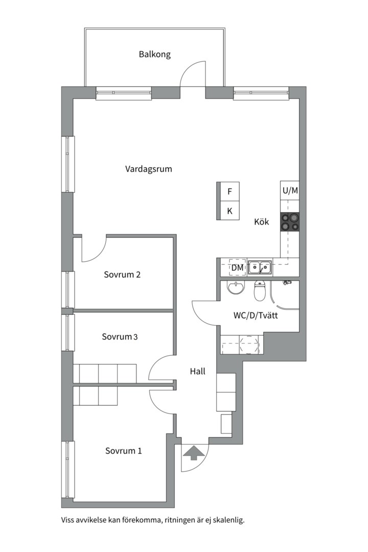 Planlösning från Ekoxvägen 10, Såld i Ultuna, Uppsala