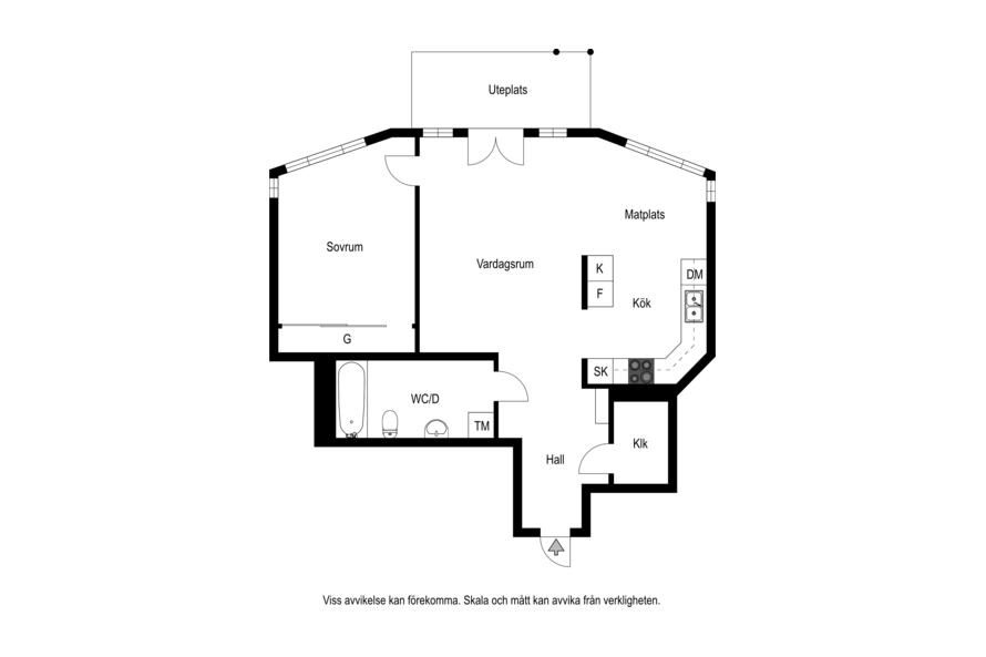 Planlösning från Klarbärsgatan 1, Såld i Slavsta, Uppsala