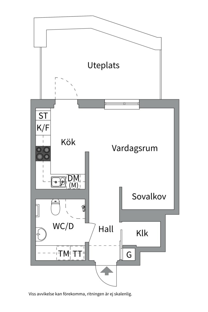 Planlösning från Gimogatan 11A, Såld i Luthagen, Uppsala