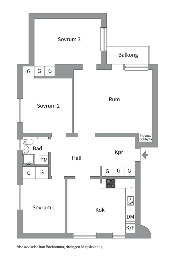 Planlösning från Ymergatan 17B, Såld i Fålhagen, Uppsala