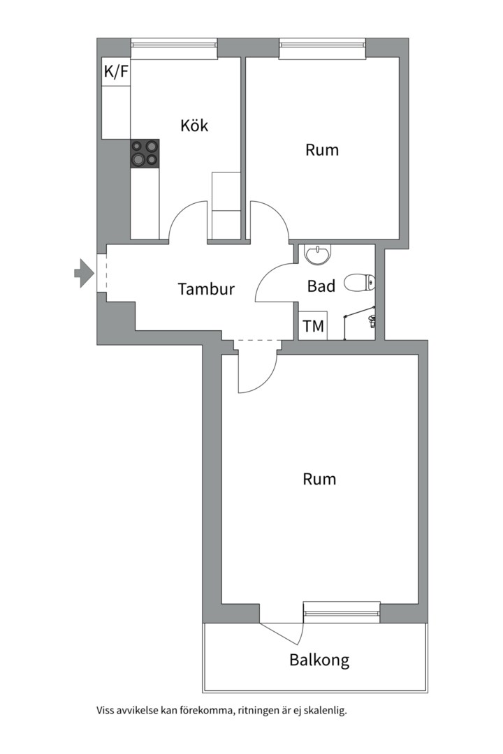 Planlösning från Salagatan 53A, Till salu i Fålhagen, Uppsala