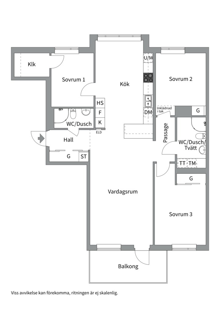 Planlösning från Kungsgatan 91B, Såld i Kungsängen, Uppsala