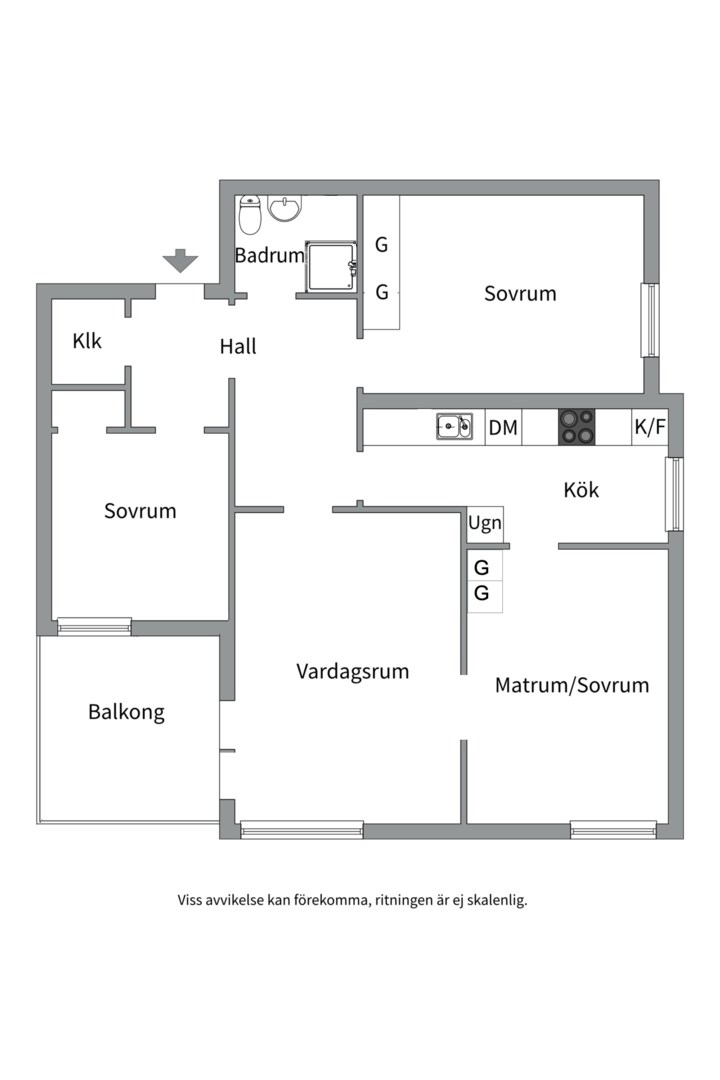 Planlösning från Fasanvägen 34, Såld i Saltängen, Nacka