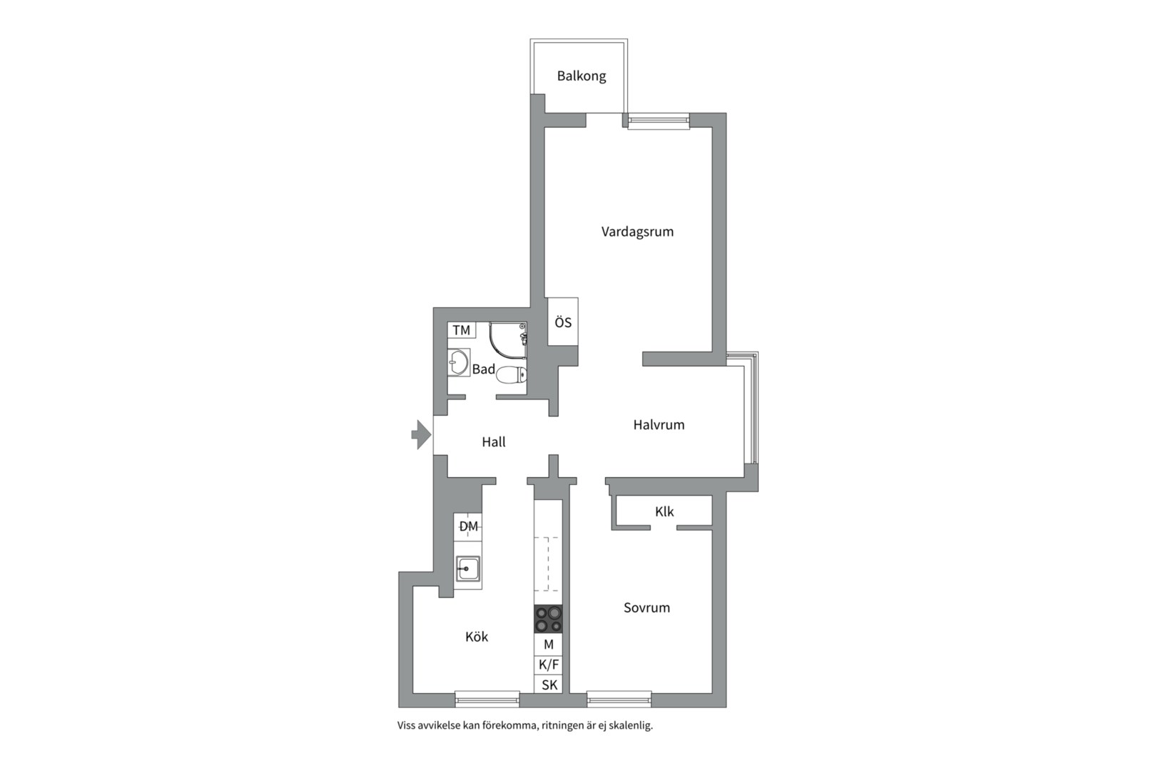 Planlösning från Hjalmar Brantingsgatan 9A, Såld i Fålhagen, Uppsala