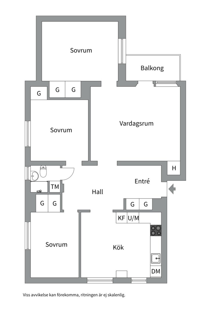 Planlösning från Ymergatan 15B, Såld i Fålhagen, Uppsala