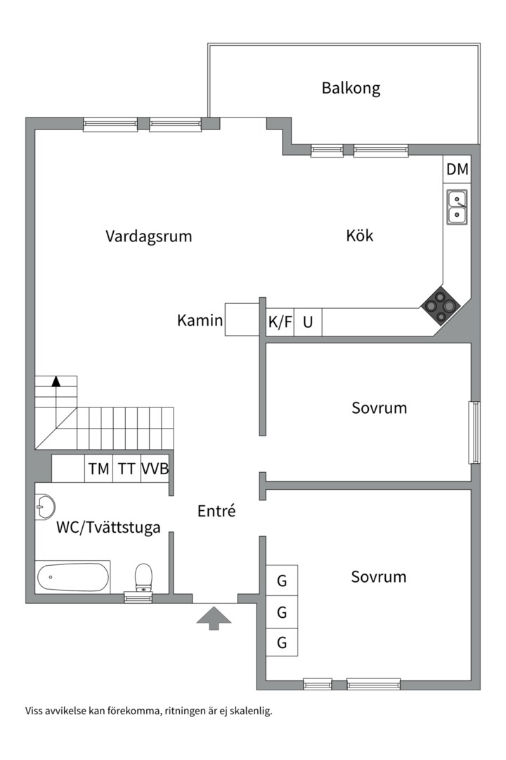 Planlösning från Spanarvägen 14D, Såld i Södra Lännersta, Nacka