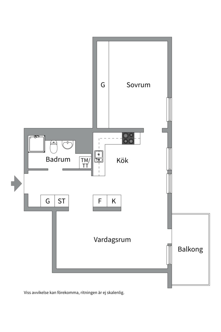 Planlösning från Fyrisvallsgatan 8A, Såld i Luthagen, Uppsala