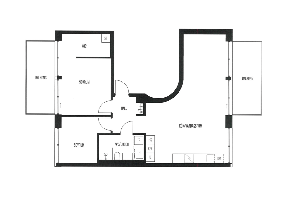 Planlösning från Fabrikörvägen 4B, 5 tr, Kommande i Nacka Strand, Nacka