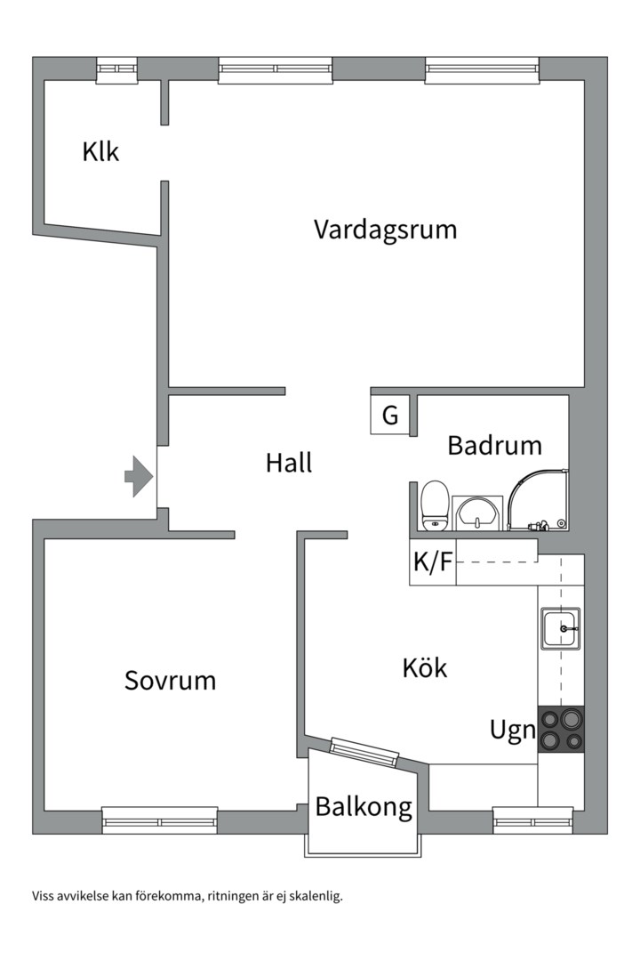 Planlösning från Sickla Strand 15, Såld i Sickla, Nacka