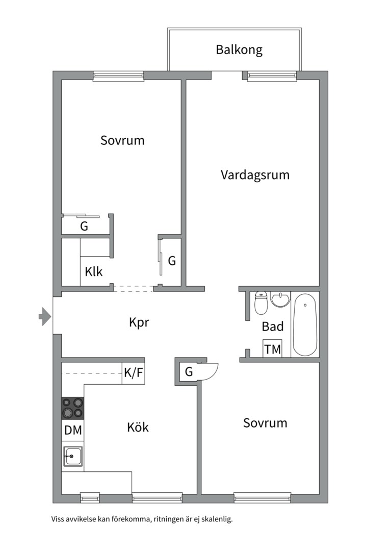 Planlösning från Glimmervägen 4A, Såld i Eriksberg, Uppsala