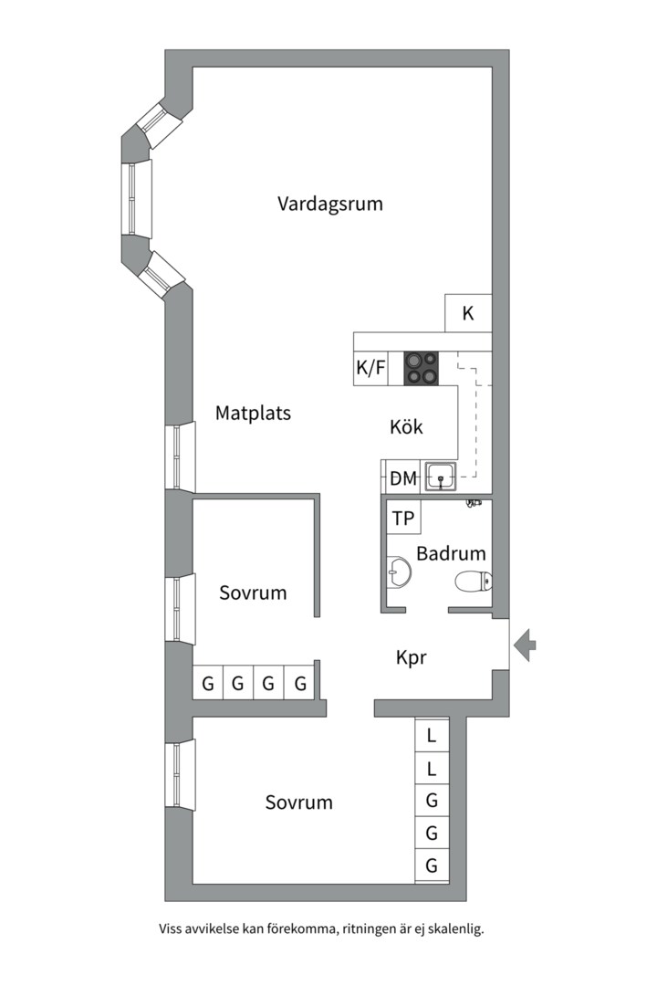 Planlösning från Karlsgatan 4, Såld i Centrum, Västerås