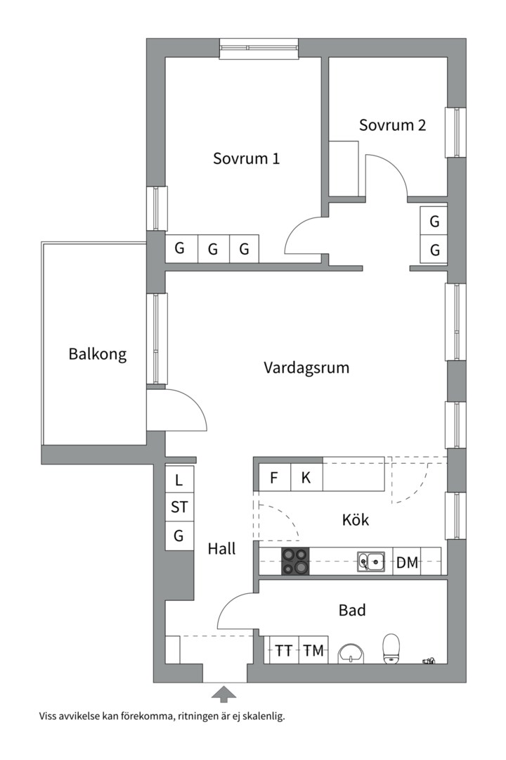 Planlösning från Fyrislundsgatan 21A, Såld i Salabacke, Uppsala