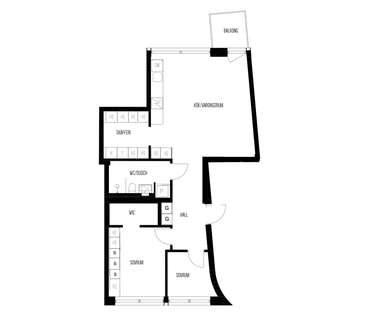 Planlösning från Fabrikörvägen 10C, Såld i Nacka Strand, Nacka