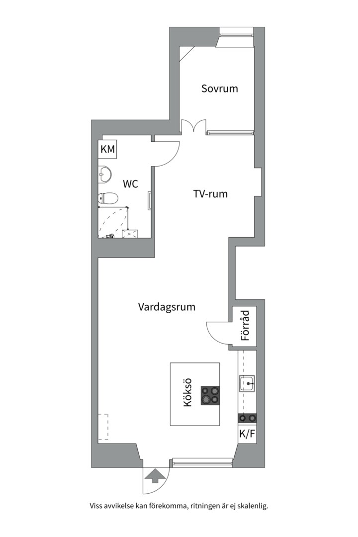 Planlösning från Tomtebogatan 34B, Såld i Vasastan - Birkastan, Stockholm