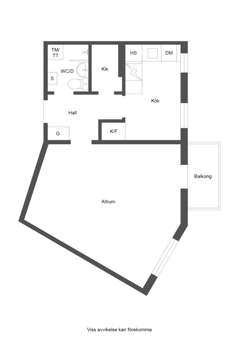 Planlösning från Harpsundsvägen 91, 3tr, Såld i Högdalen, Stockholm