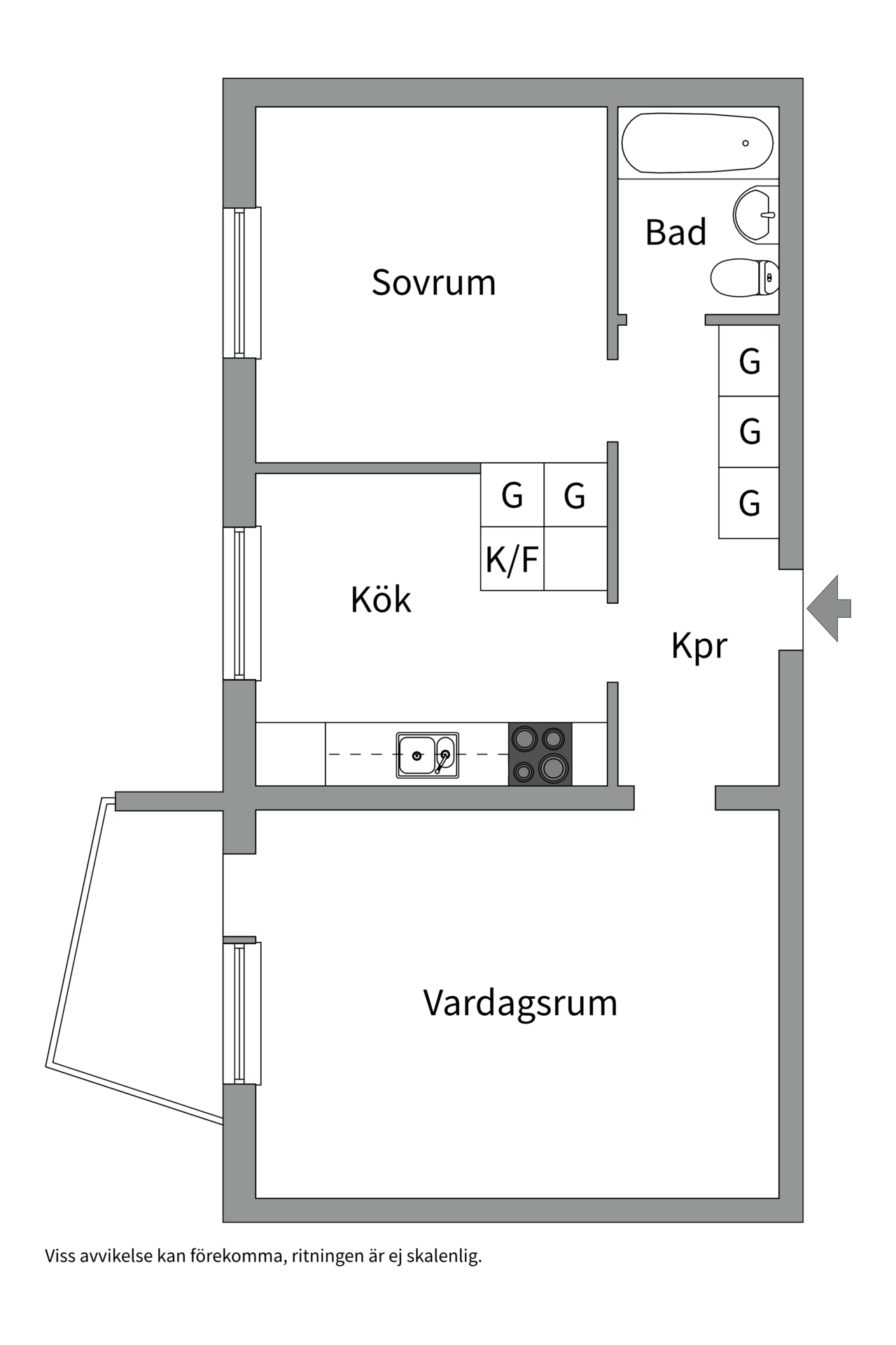 Bostadsbild från Byggmästargatan 3B, Såld i Salabacke, Uppsala