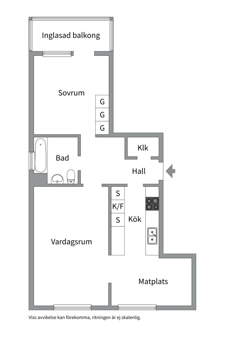 Planlösning från Sköldungagatan 43, Såld i Svartbäcken, Uppsala