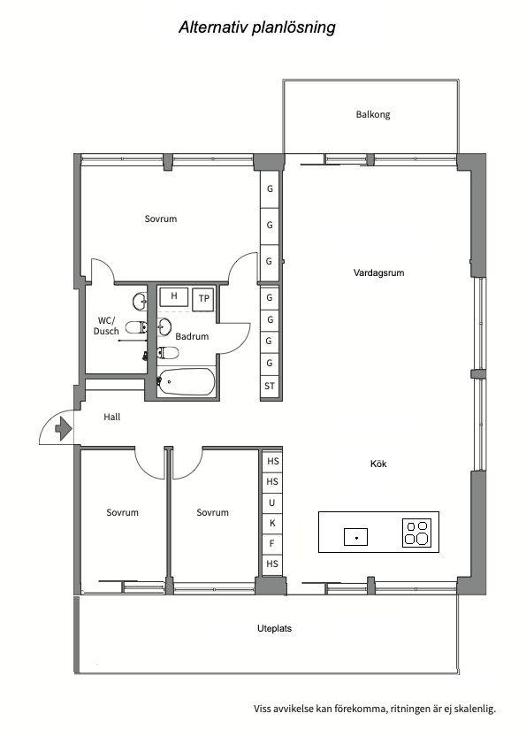 Planlösning från Fabrikörvägen 4E, Såld i Nacka Strand, Nacka