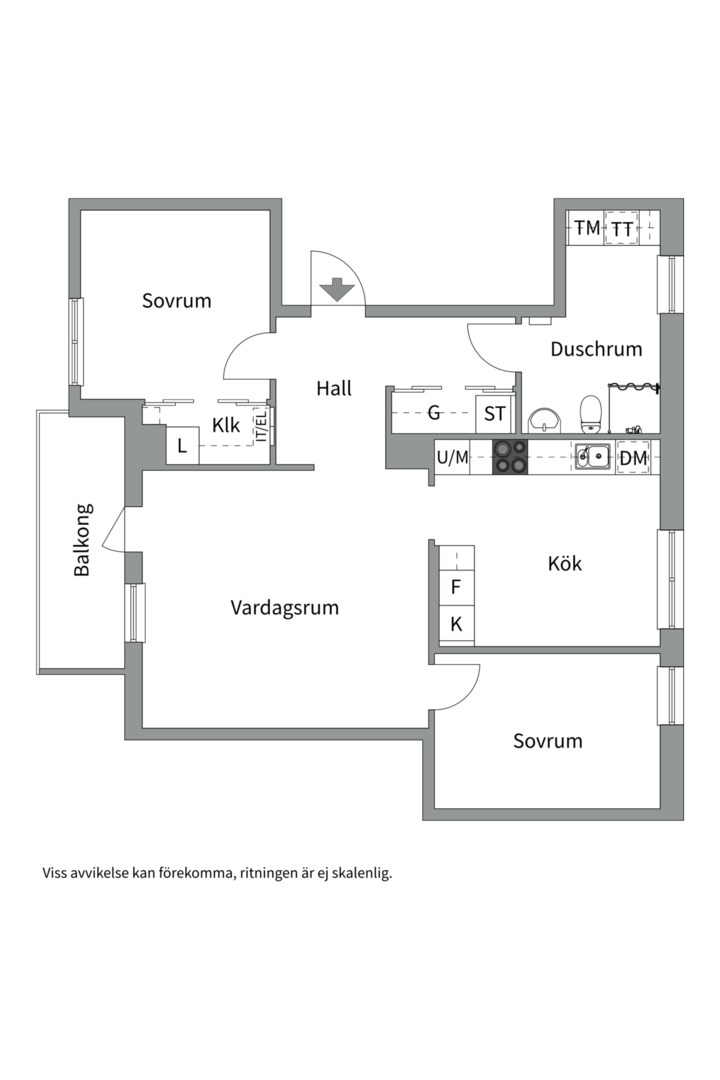 Planlösning från Torngatan 14, Såld i Kapellgärdet, Uppsala