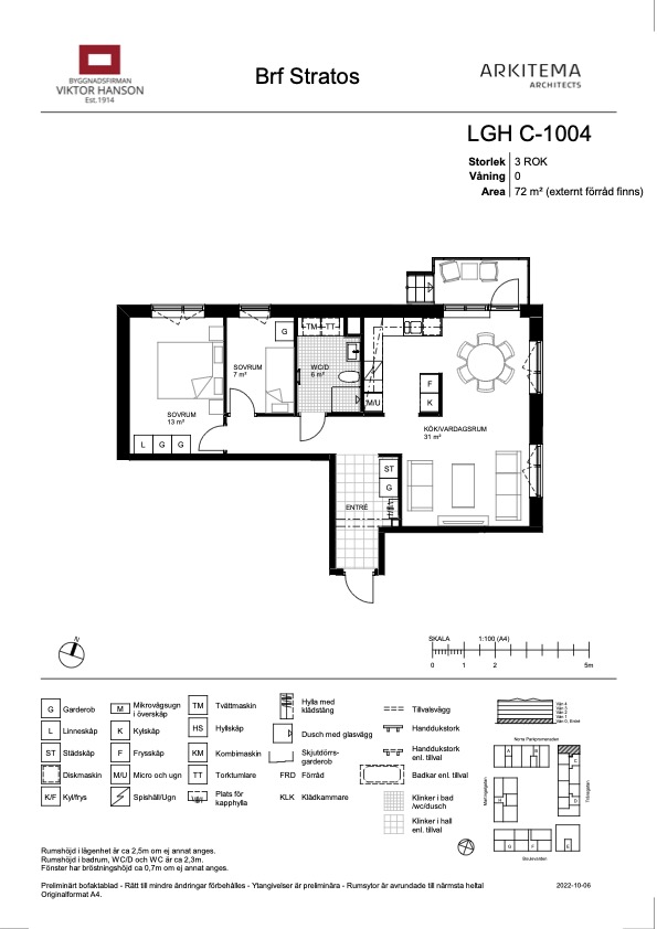 Planlösning från Tränsgatan 17, Såld i Täby Park, Täby