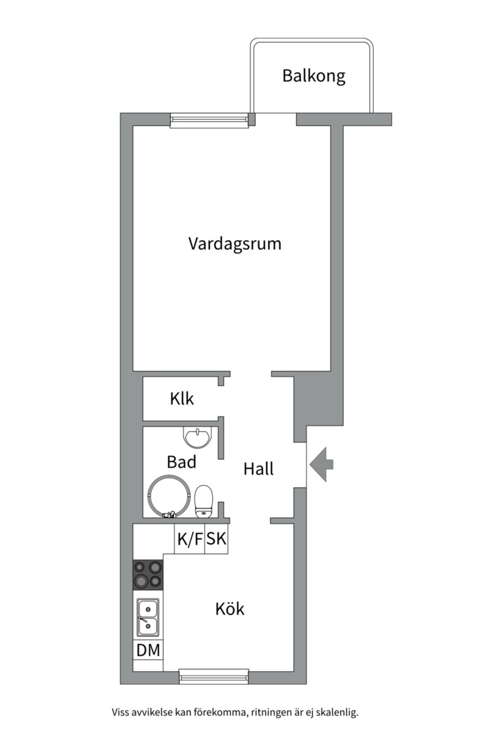 Planlösning från Banérgatan 3B, Såld i Kåbo, Uppsala