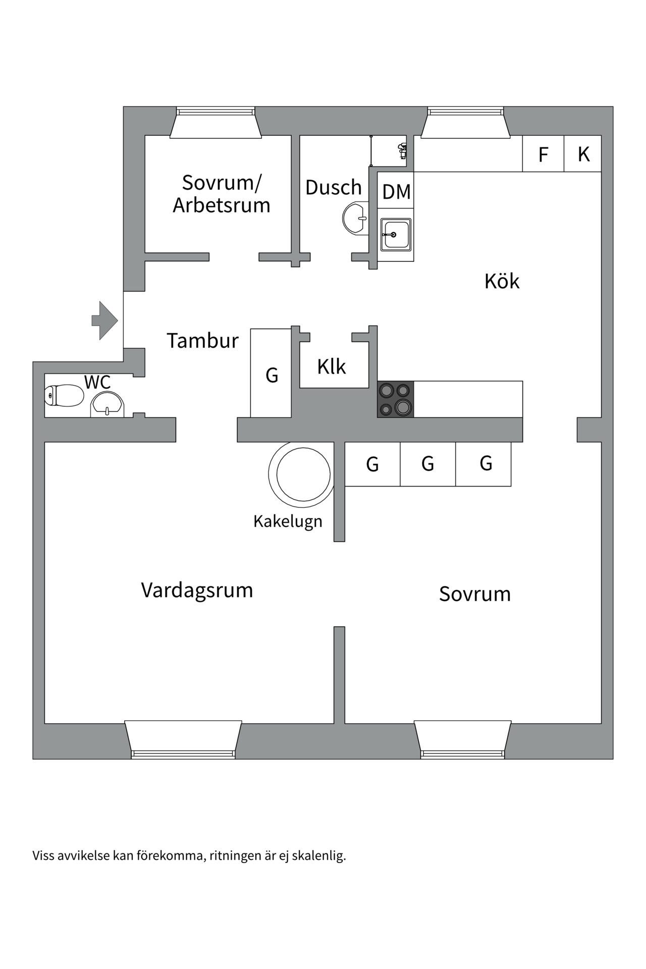 Bostadsbild från Väderkvarnsgatan 39B, Såld i Fålhagen, Uppsala