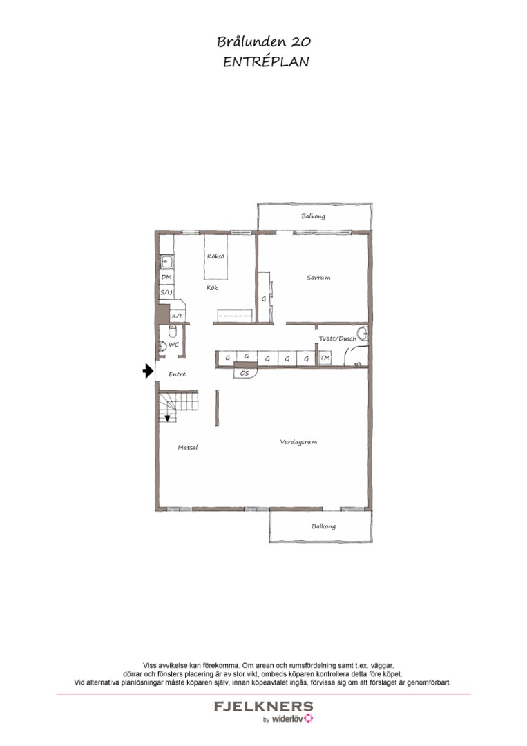Planlösning från Brålunden 20, Till salu i Bromma - Nockeby, Stockholm