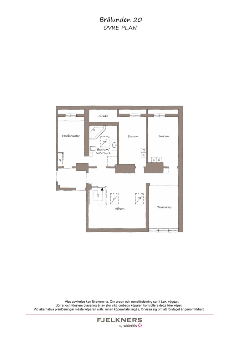 Planlösning från Brålunden 20, Till salu i Bromma - Nockeby, Stockholm