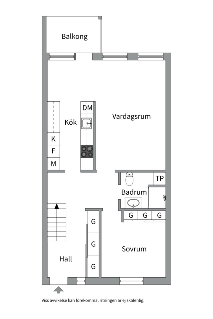 Planlösning från Knutsgatan 8C, Såld i City, Västerås