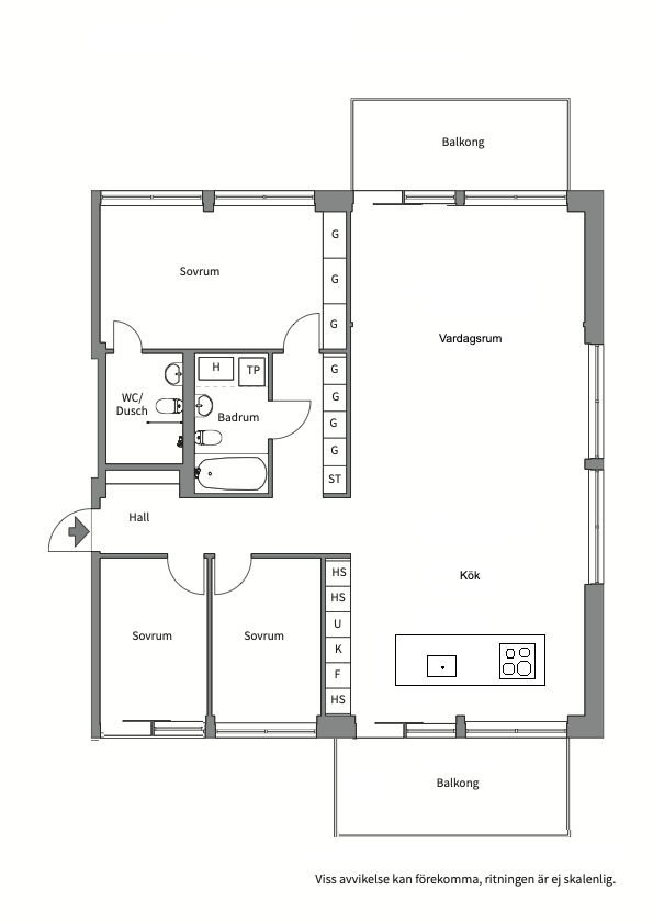 Planlösning från Fabrikörvägen 10E, vån 3, Såld i Nacka Strand, Nacka