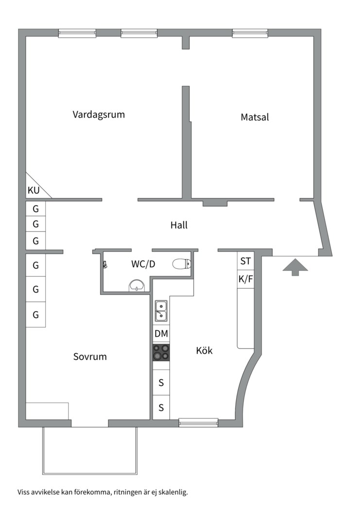Planlösning från Roslagsgatan 40A, Såld i Vasastan - Sibirien, Stockholm