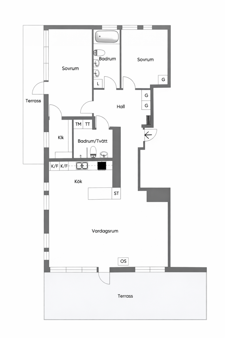 Planlösning från Tollarevägen 4, 4/4tr, Kommande i Tollare, Nacka