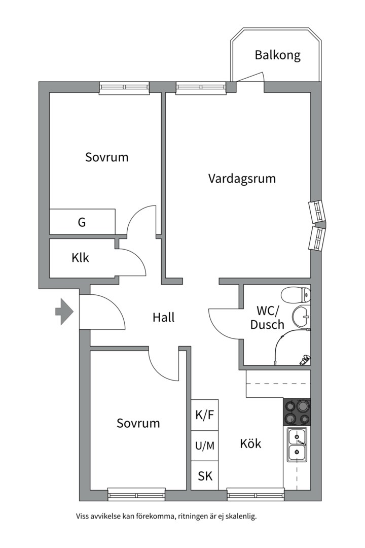 Planlösning från Byggmästargatan 10A, Såld i Salabacke, Uppsala