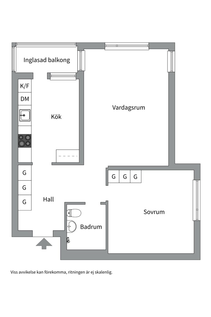 Planlösning från Rekylgatan 14, Såld i Haga, Västerås