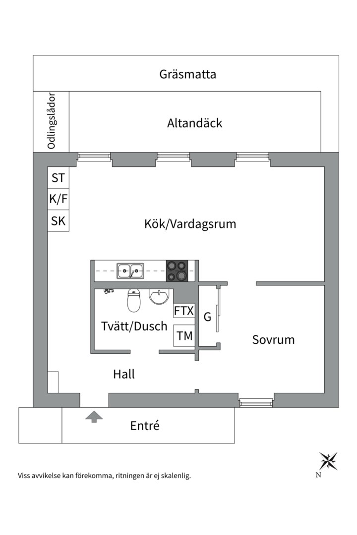 Planlösning från Milstensvägen 98, Såld i Herrhagen, Uppsala
