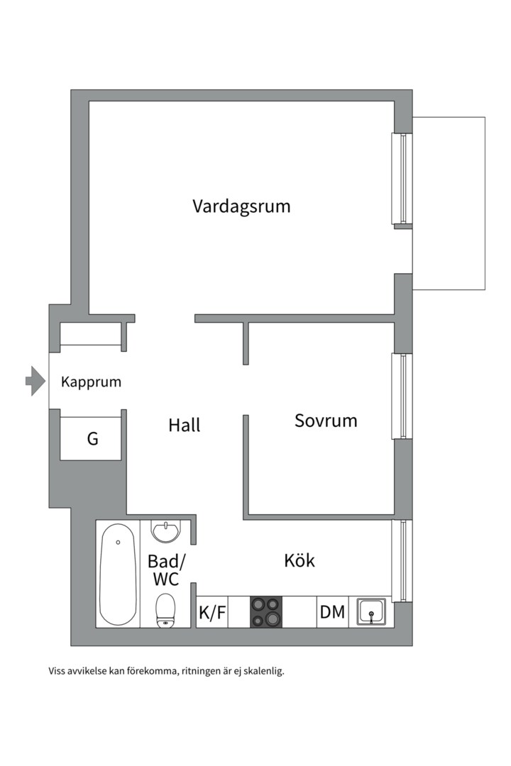 Planlösning från Klostergatan 1, Såld i Centrum, Uppsala