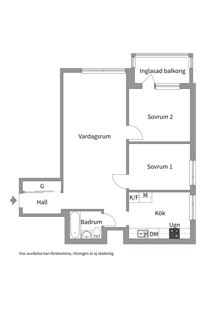 Planlösning från Atlasvägen 39, Såld i Sickla, Nacka