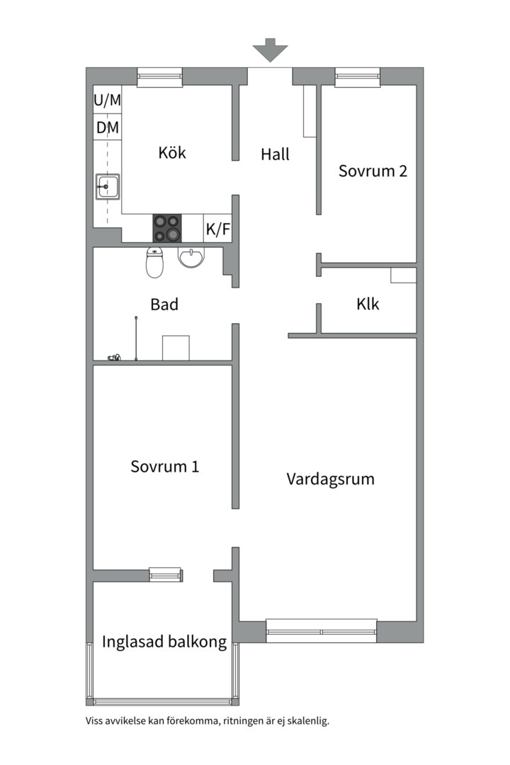 Planlösning från Flisavägen 17, Såld i Bjurhovda, Västerås
