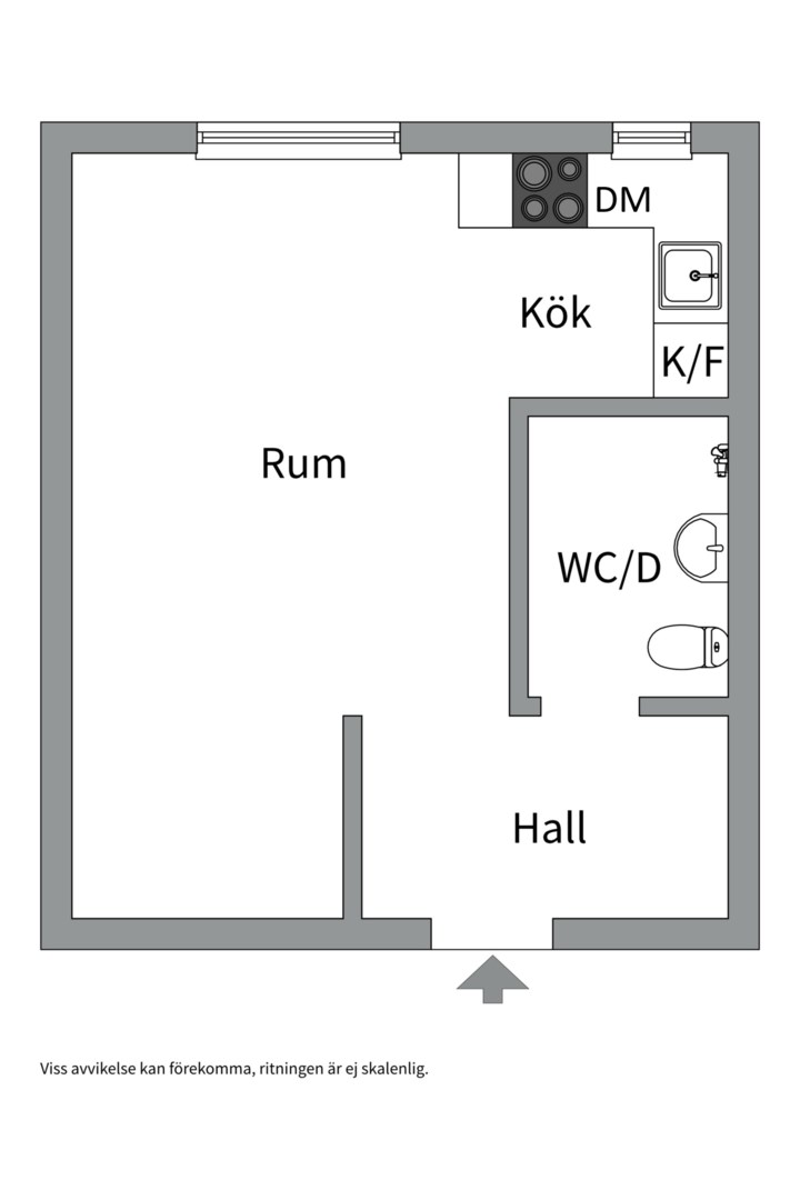 Planlösning från Murargatan 14C, Såld i Salabacke, Uppsala