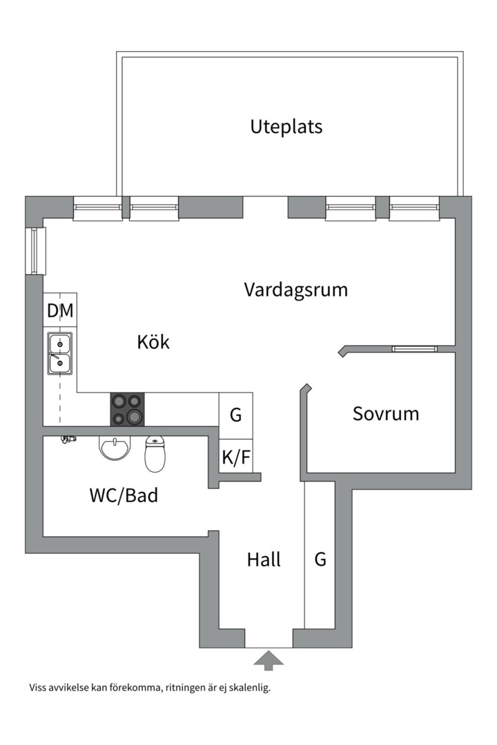 Planlösning från Kantatvägen 25, Såld i Nacka Forum, Nacka