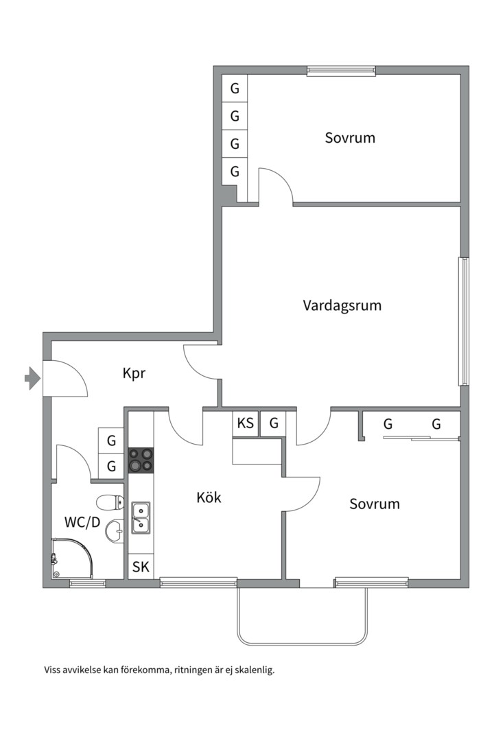 Planlösning från Johannelundsgatan 8, Såld i Salabacke, Uppsala