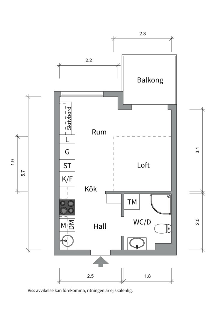 Planlösning från Petterslundsgatan 14E, Såld i Fålhagen, Uppsala