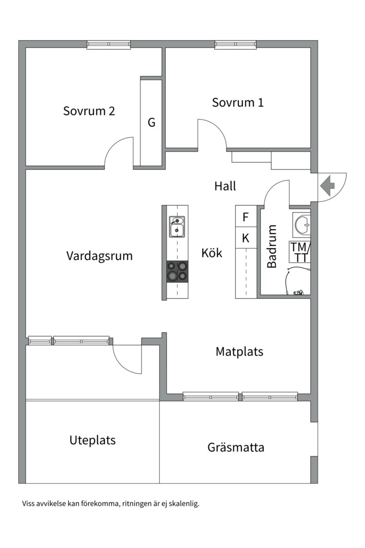Planlösning från Wivalliusgatan 3, Såld i Nyby, Uppsala