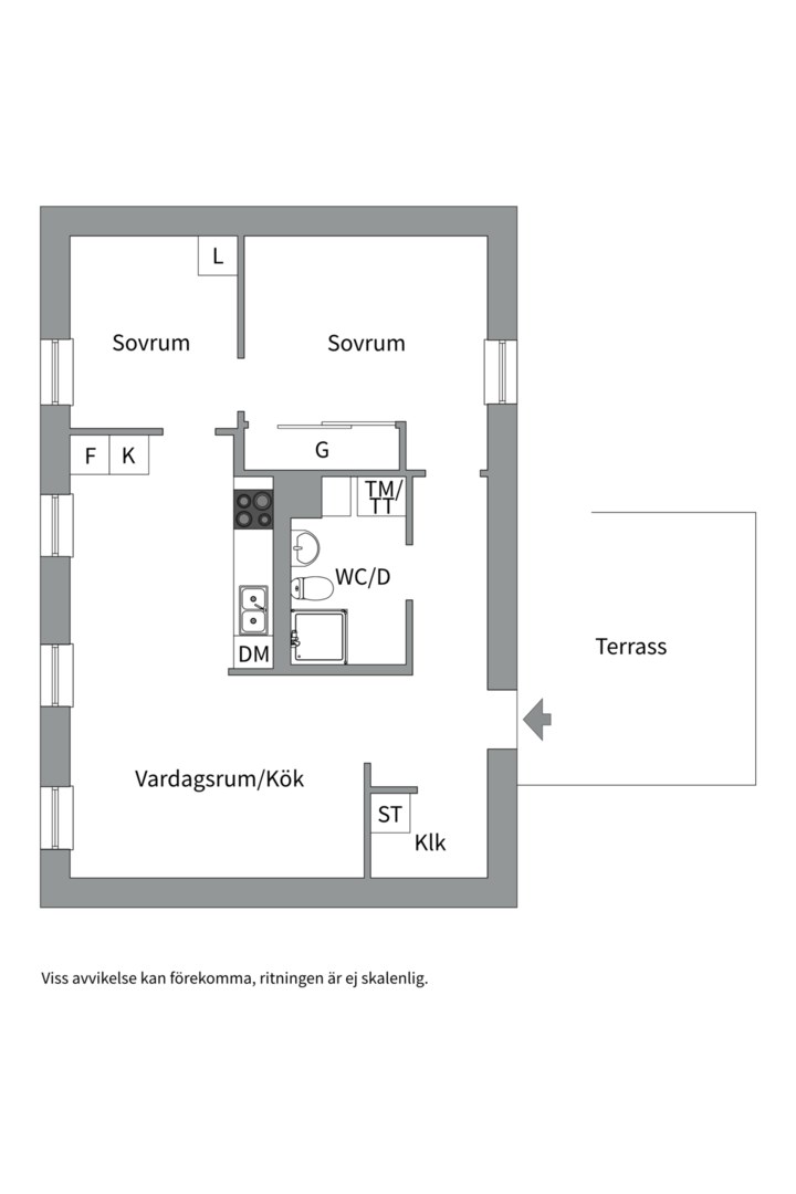 Planlösning från Opalvägen 101, Såld i Herrhagen, Uppsala