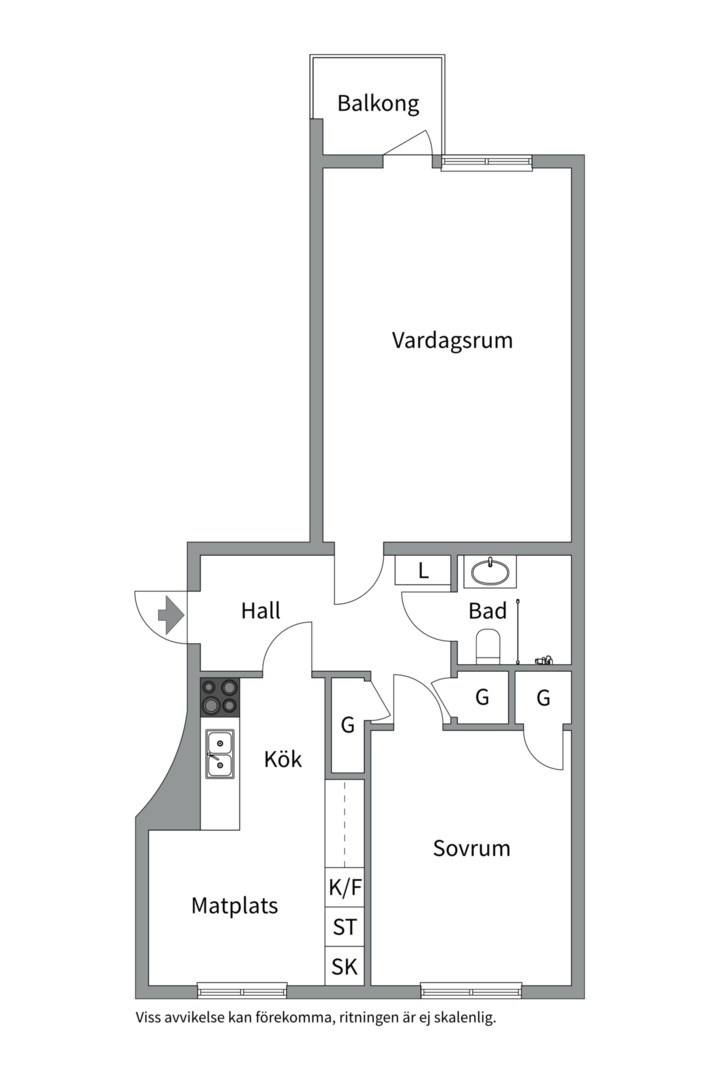 Planlösning från Norrtäljegatan 18B, Såld i Fålhagen, Uppsala