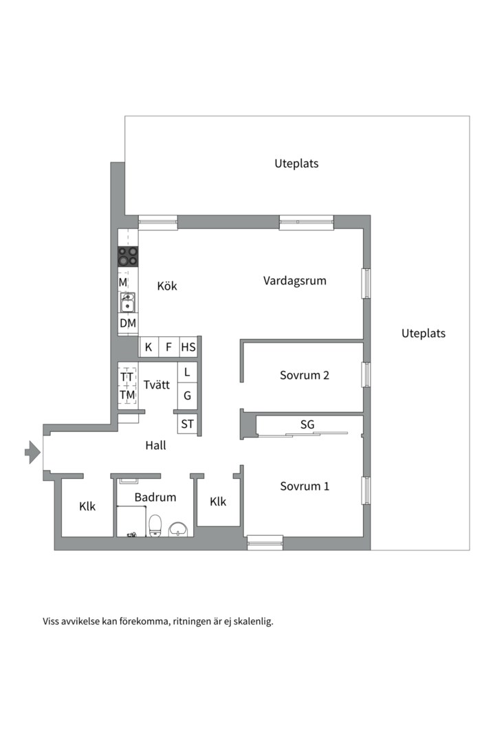 Planlösning från Thunströms väg 18, Kommande i Kvarnholmen, Nacka