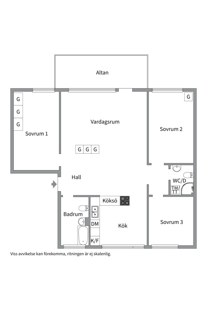 Planlösning från Ljuskärrsvägen 76, Såld i Ljuskärrsberget - Saltsjöbaden, Nacka