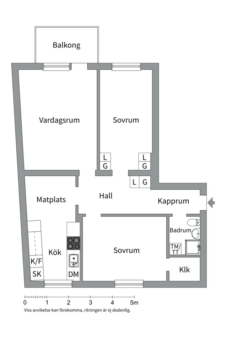 Planlösning från Tiundagatan 56B, Såld i Luthagen, Uppsala
