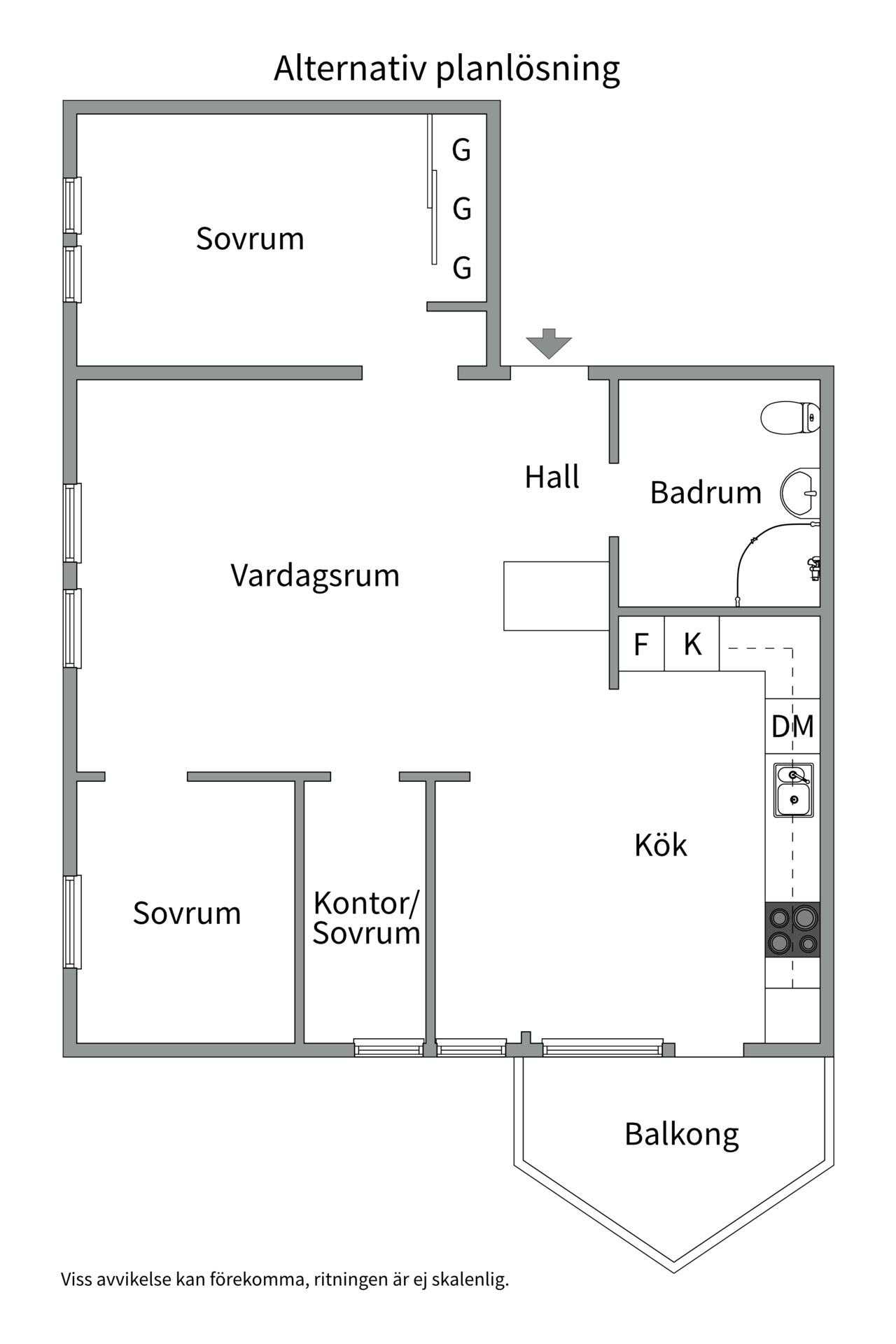 Bostadsbild från Djäknegatan 68, Såld i Kapellgärdet, Uppsala