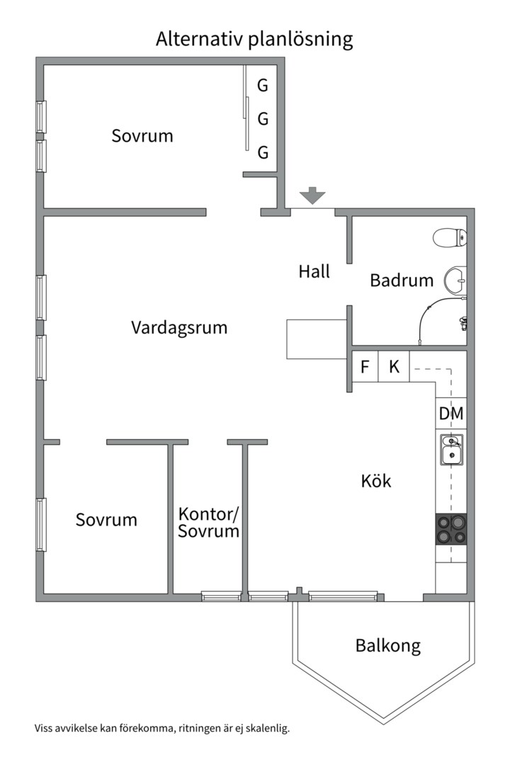 Bostadsbild från Djäknegatan 68, Såld i Kapellgärdet, Uppsala